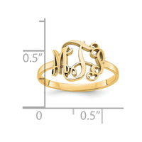 Sterling Silver/Gold-plated Monogram Ring