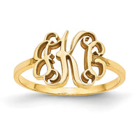 14k Yellow Gold Monogram Ring