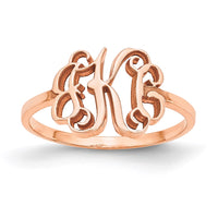 Sterling Silver/Rose-plated Monogram Ring