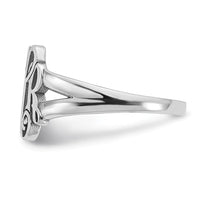 Sterling Silver/Rhodium-plated Monogram Ring