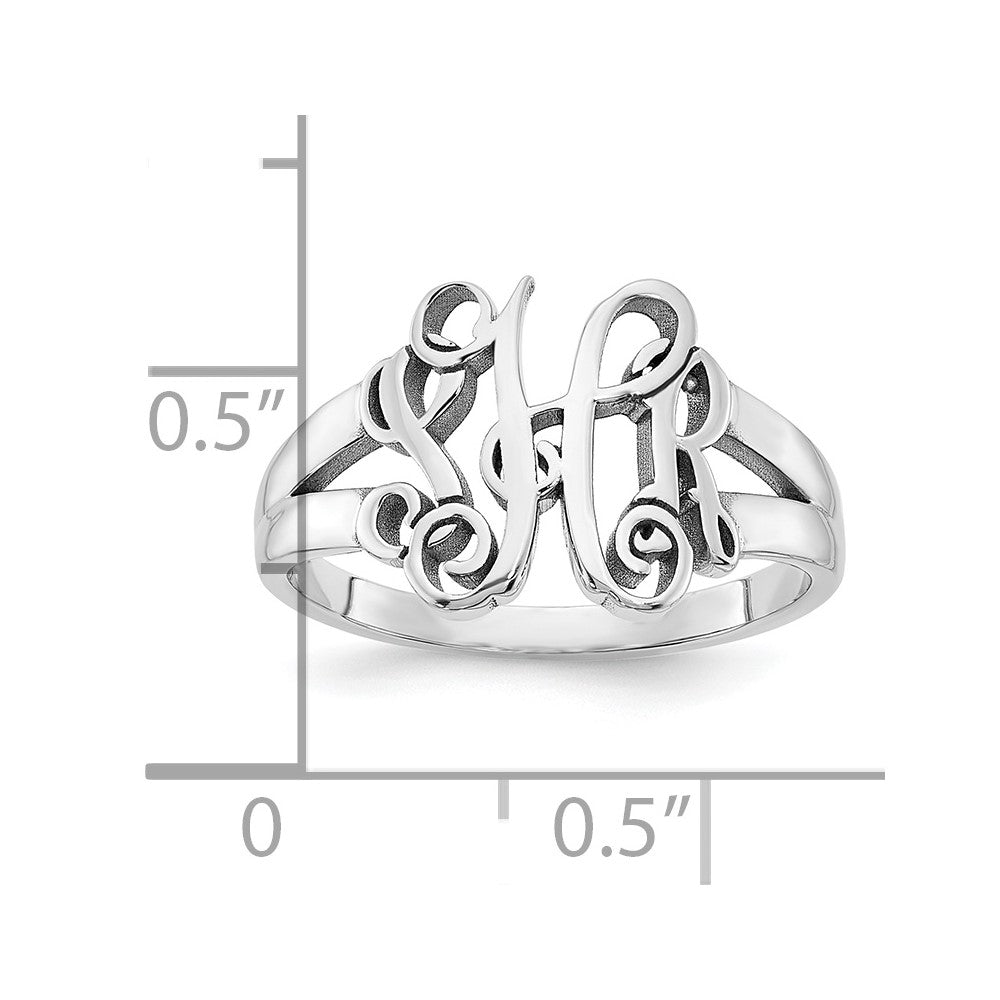 14k White Gold Monogram Ring