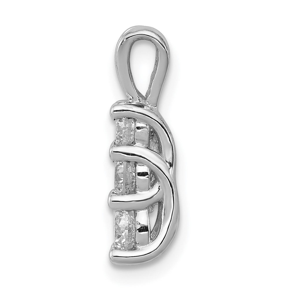 14k White Gold 1/2 ct Lab Grown Diamond VS/SI+ G+ Three Stone Pendant