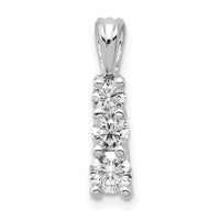14k White Gold 1/2 ct Lab Grown Diamond VS/SI+ G+ Three Stone Pendant