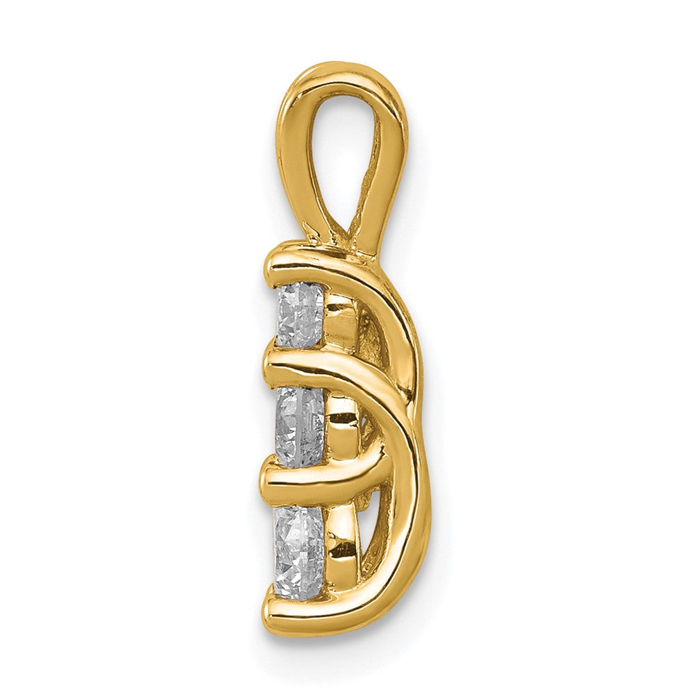 14k 1/2 ct Lab Grown Diamond VS/SI+ G+ Three Stone Pendant