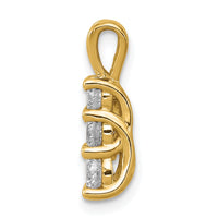 14k 1/2 ct Lab Grown Diamond VS/SI+ G+ Three Stone Pendant