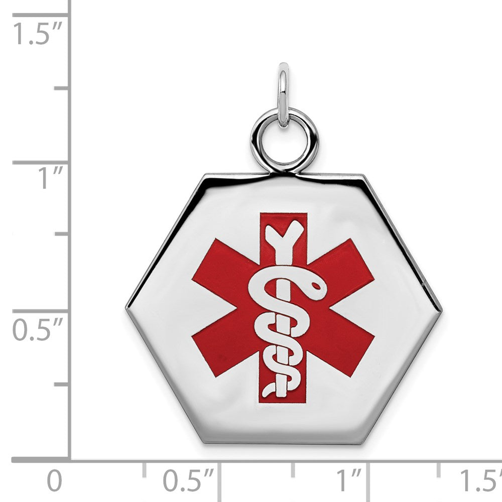 Sterling Silver Rhodium-plated Medical Jewelry Pendant