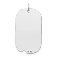 Sterling Silver Rhodium-plated U.S. Navy Dog Tag