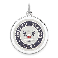 Sterling Silver Rhodium-plated U.S. Navy Disc