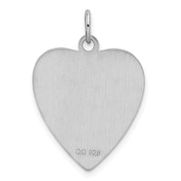 Sterling Silver RH-pltd Engraveable Enamel Sm.Heart Medical Pendant