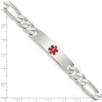 Sterling Silver Polished Medical Figaro Link ID Bracelet