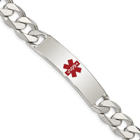Sterling Silver Polished Medical Curb Link ID Bracelet
