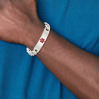 Sterling Silver Polished Medical Figaro Link ID Bracelet