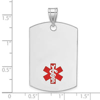 Sterling Silver Rhodium-plated Medical Jewelry Pendant