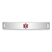 Sterling Silver Rhodium-plated Medical ID Plate