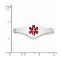 Sterling Silver Rhodium-plated Medical ID Plate