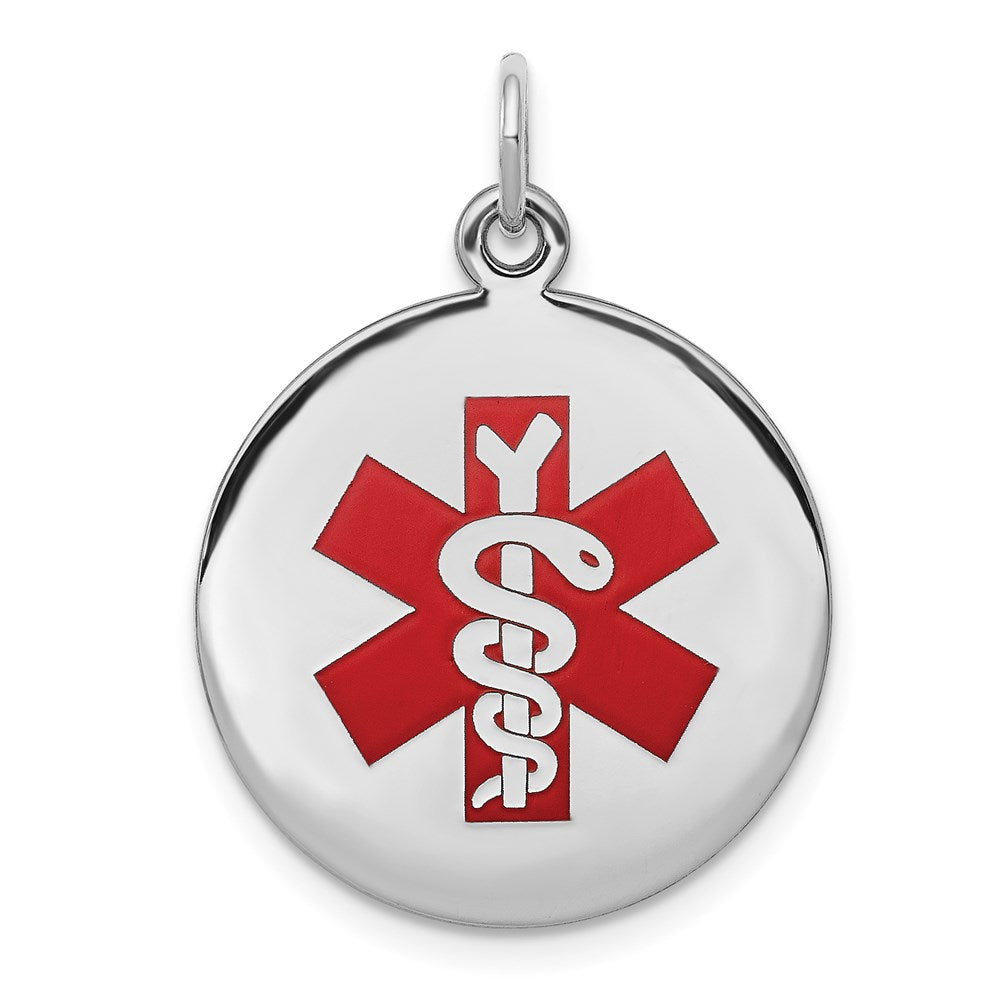 Sterling Silver Rhodium-plated Medical Jewelry Pendant
