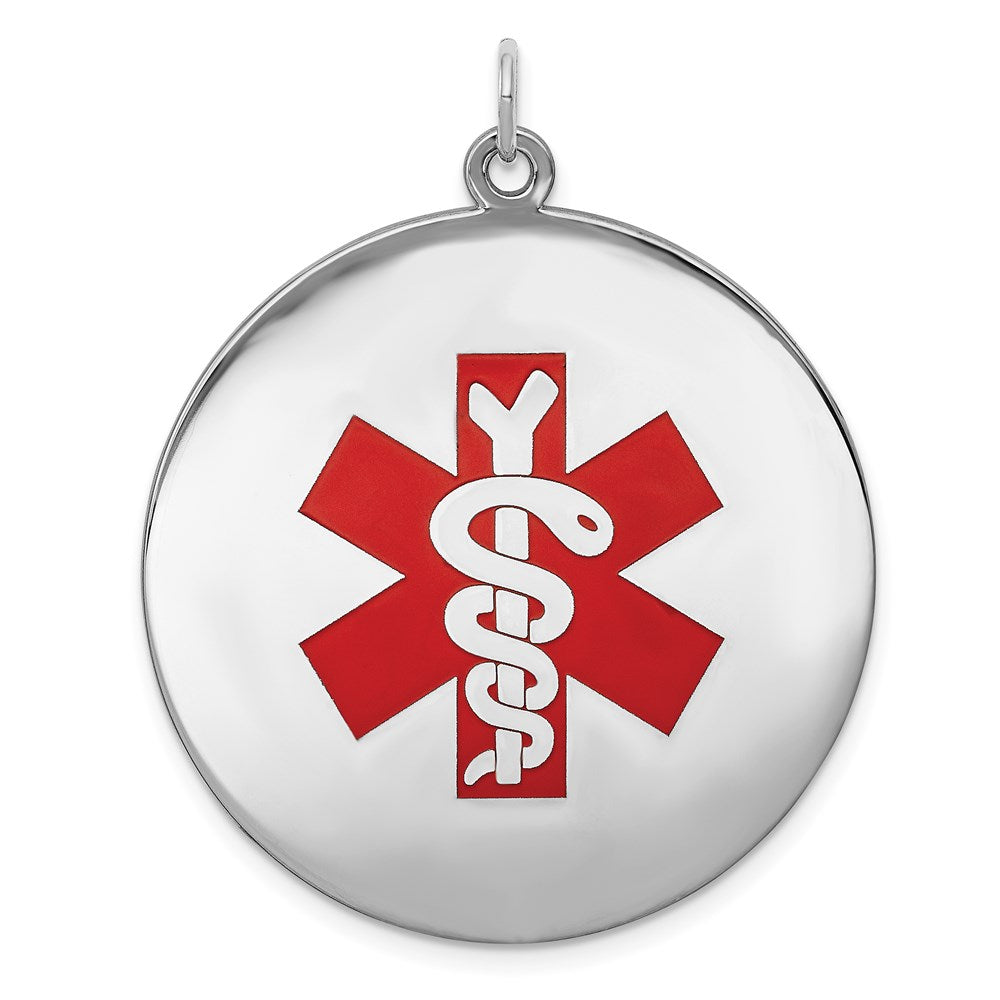 Sterling Silver Rhodium-plated Medical Jewelry Pendant