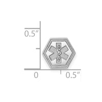Sterling Silver Rhod-plt Non-enameled Attachable Emblem Medical Charm