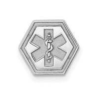 Sterling Silver Rhod-plt Non-enameled Attachable Emblem Medical Charm