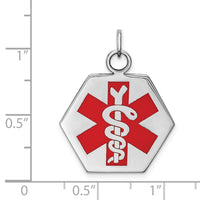 Sterling Silver Rhodium-plated Medical Jewelry Pendant