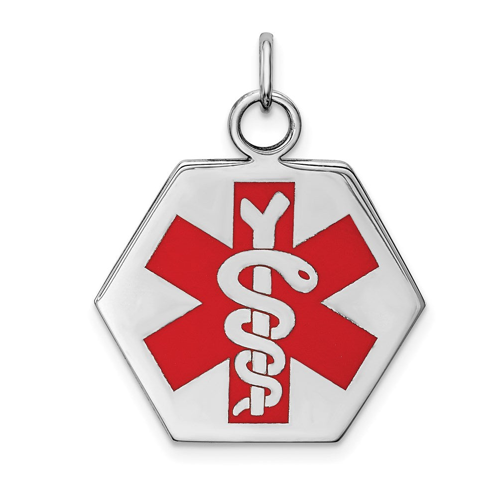 Sterling Silver Rhodium-plated Medical Jewelry Pendant