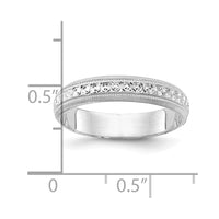 14K White Gold 3.75mm Design Etched Wedding Band