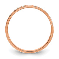 14K Rose Gold 3mm Design Etched Wedding Band