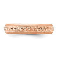 14K Rose Gold 3mm Design Etched Wedding Band