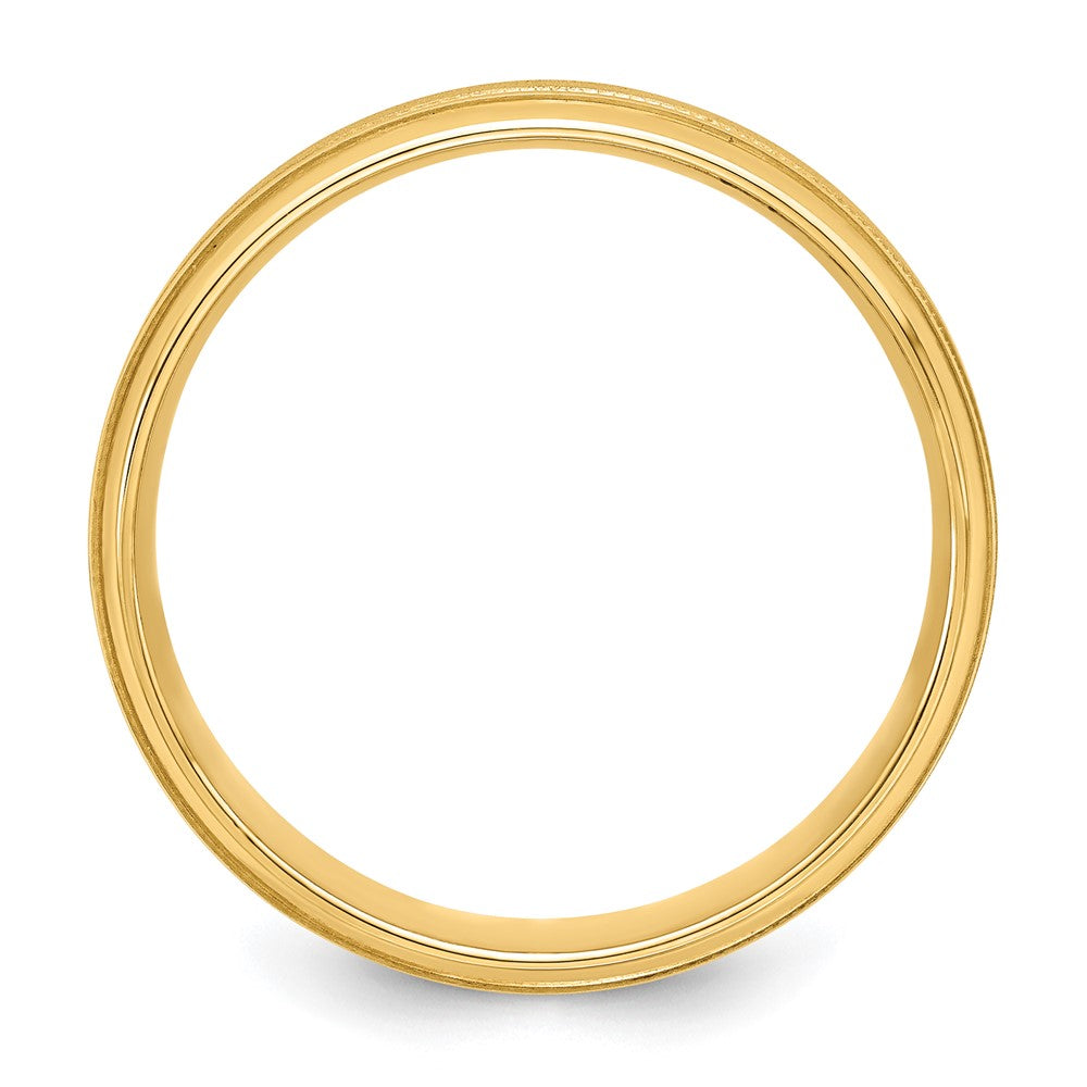 14k Yellow Gold Standard Comfort Fit Brush Satin Fancy Band