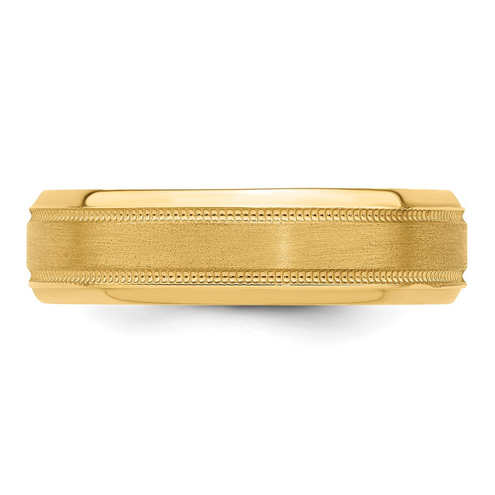 14k Yellow Gold Light Comfort Fit Brush Satin Fancy Band