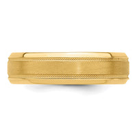 14k Yellow Gold Standard Comfort Fit Brush Satin Fancy Band