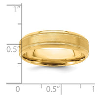 14k Yellow Gold Heavy Comfort Fit Brush Satin Fancy Band