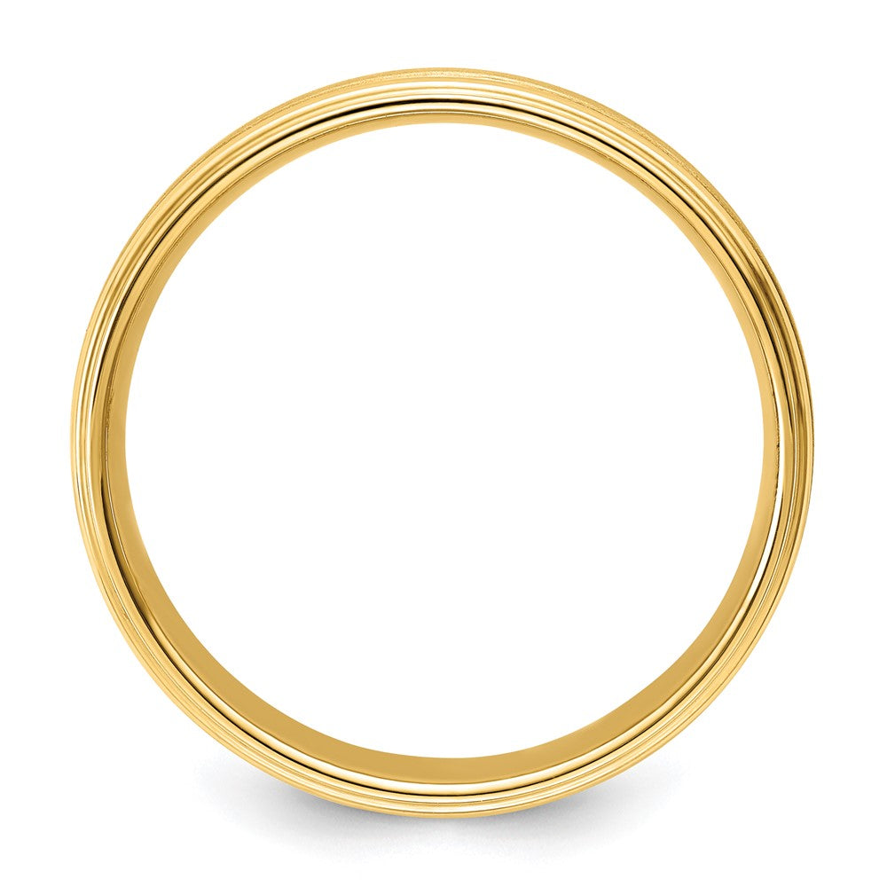 14k Yellow Gold Light Comfort Fit Brush Satin Fancy Band