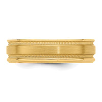 14k Yellow Gold Light Comfort Fit Brush Satin Fancy Band
