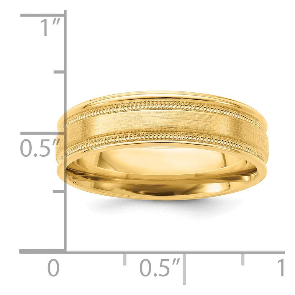 14k Yellow Gold Light Comfort Fit Brush Satin Fancy Band