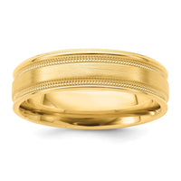 14k Yellow Gold Standard Comfort Fit Brush Satin Fancy Band