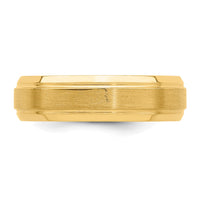 14k Yellow Gold Standard Comfort Fit Brush Satin Fancy Band