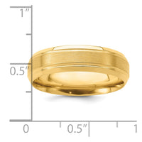 14k Yellow Gold Light Comfort Fit Brush Satin Fancy Band