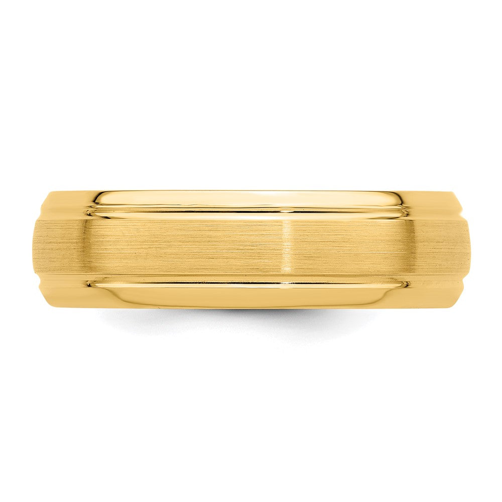 14k Yellow Gold Light Comfort Fit Brush Satin Fancy Band