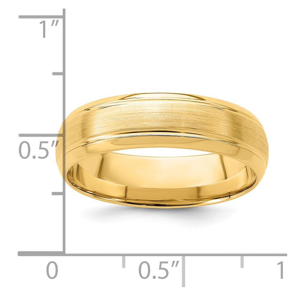 14k Yellow Gold Light Comfort Fit Brush Satin Fancy Band
