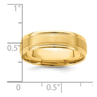 14k Yellow Gold Heavy Comfort Fit Brush Satin Fancy Band