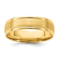 14k Yellow Gold Light Comfort Fit Brush Satin Fancy Band