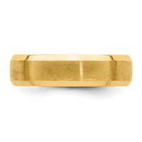 14k Yellow Gold Standard Comfort Fit Brush Satin Fancy Band