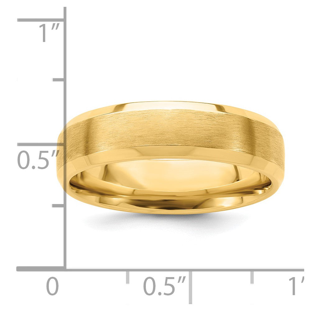 14k Yellow Gold Standard Comfort Fit Brush Satin Fancy Band