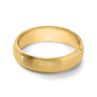 14k Yellow Gold Standard Comfort Fit Brush Satin Fancy Band