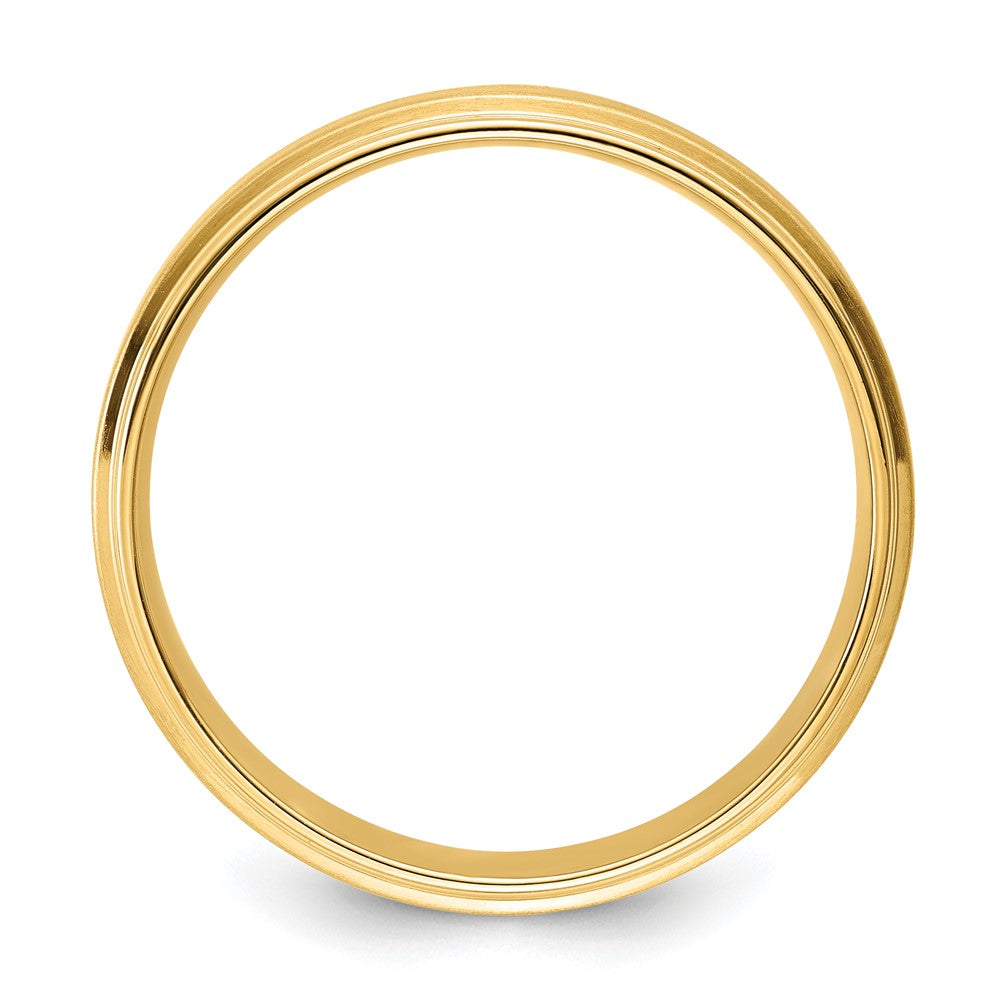 14k Yellow Gold Light Comfort Fit Brush Satin Fancy Band