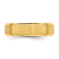 14k Yellow Gold Light Comfort Fit Brush Satin Fancy Band