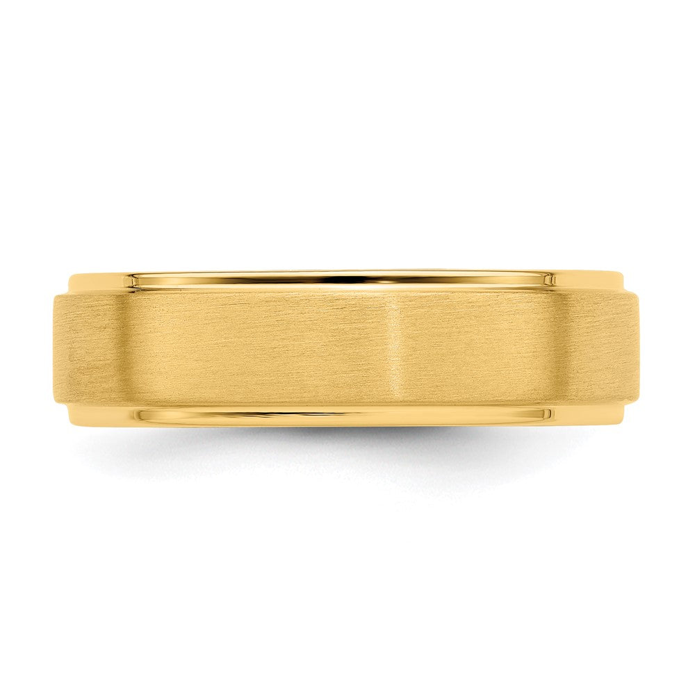 14k Yellow Gold Light Comfort Fit Brush Satin Fancy Band