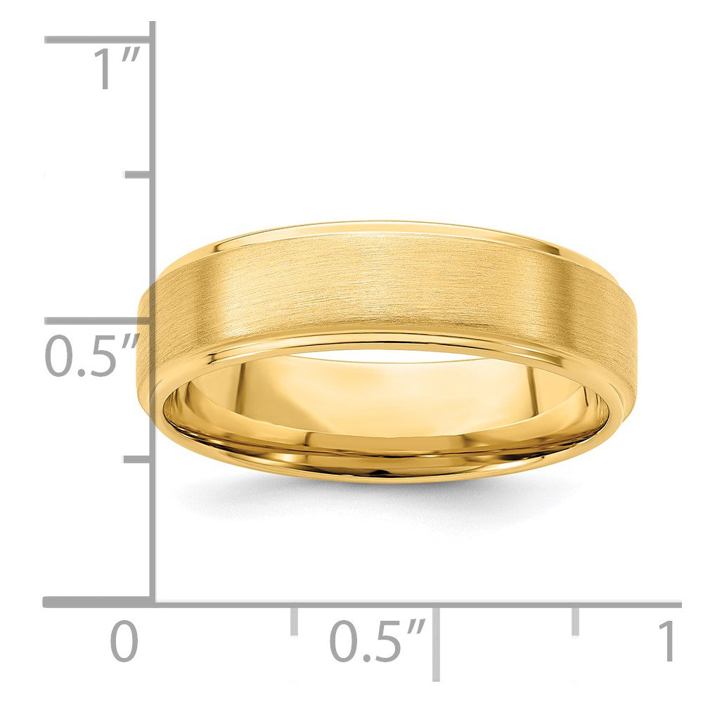 14k Yellow Gold Light Comfort Fit Brush Satin Fancy Band