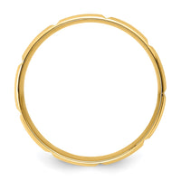 14k Yellow Gold Standard Comfort Fit Brush Satin Fancy Band